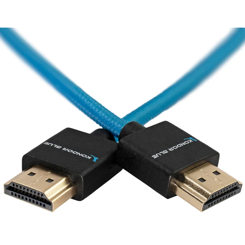 Kondor Blue HDMI to HDMI 16" Thin Braided Cable for on Camera Monitors (Kondor Blue)