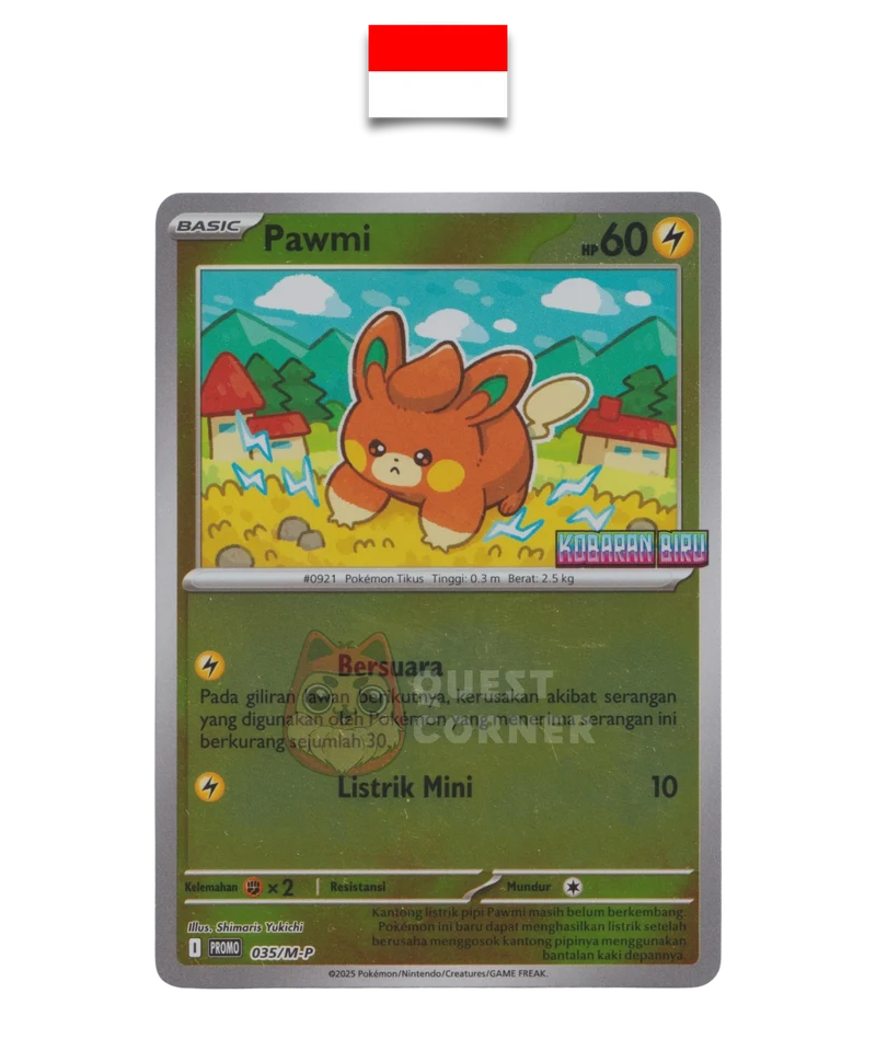 Carte Pokémon – Pohm 035/M-P – Reverse Holo – Promo Stamp – Kobaran Biru – Indonésien