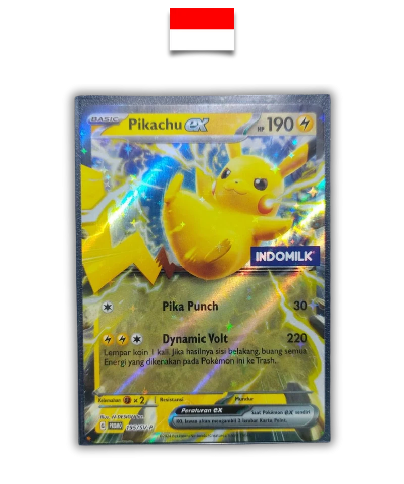 Carte Pokémon – Pikachu INDOMILK 195/SV-P – Indonésien