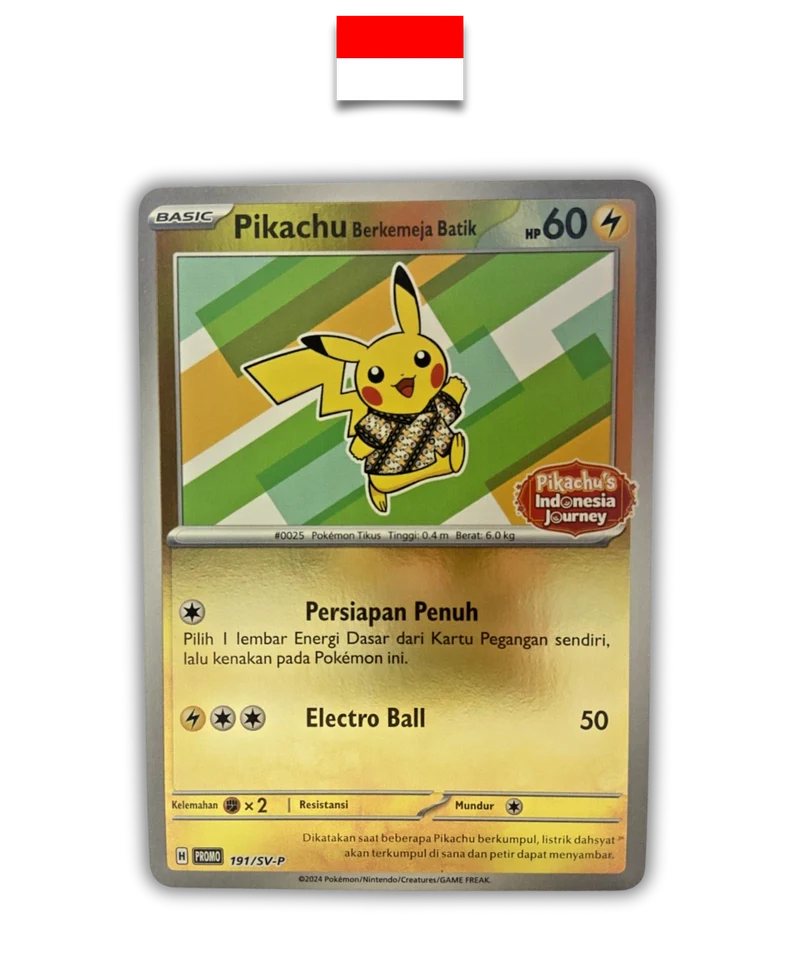 Pikachu Batik 191/SV-P Promo Holo Reverse – SV-P – Indonésien – NM