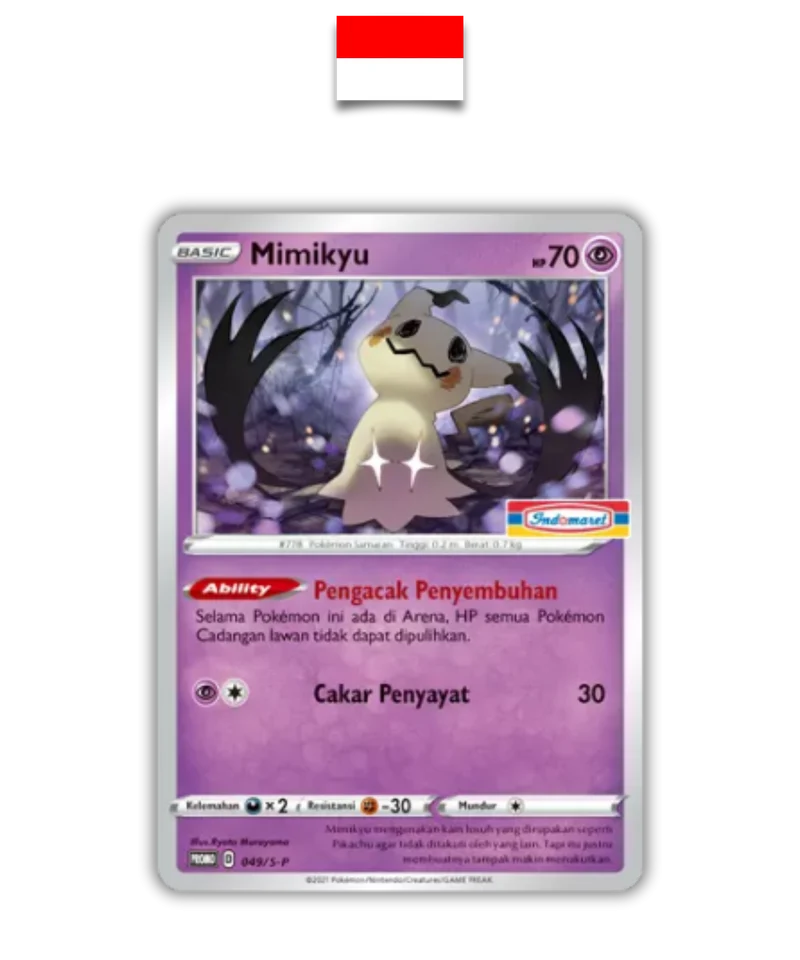 Carte Pokémon – Mimiqui Indomaret 049/S-P – Indonésien