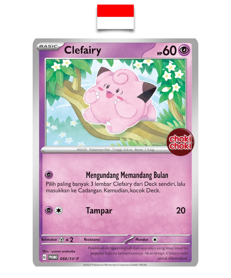 Carte Pokémon – Mélofée 066/SV-P Promo Choki Choki – Indonésien