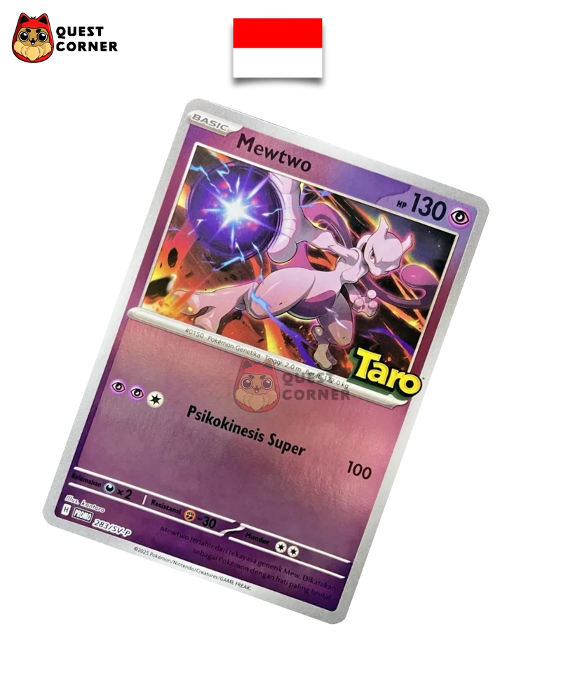 Carte Pokémon – Mewtwo 283/SV-P – Promo Taro – Indonésien