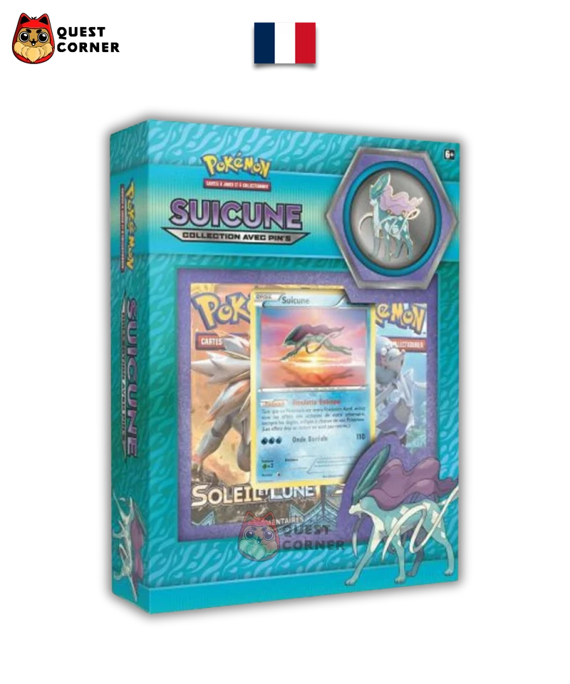 Coffret Pokémon Collection avec Pin's - Suicune - x2 S&L Base & 1 XY12 Evolutions - Français