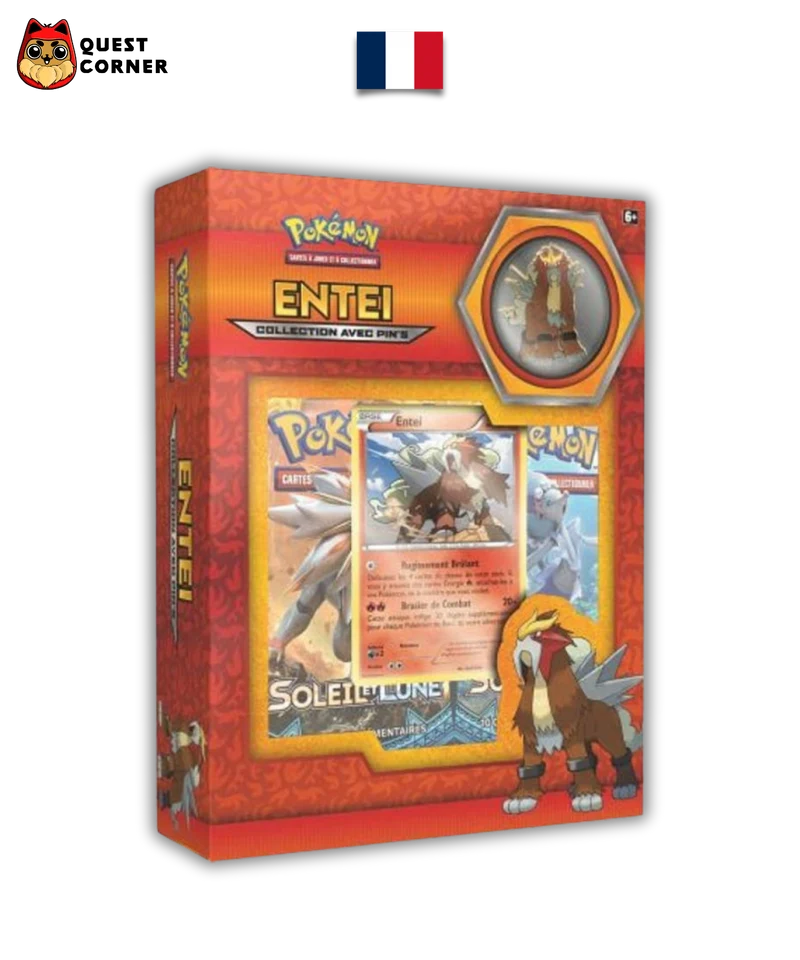 Coffret Pokémon Collection avec Pin's - Entei - Défaut de scellage - Français
