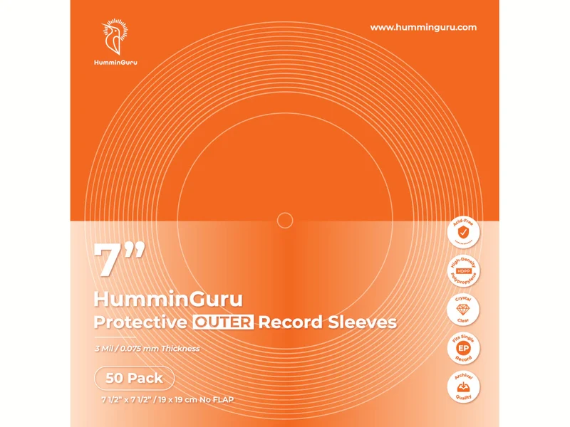 HUMMINGURU Pochettes extérieures x 50 (POUR DISQUES 7")