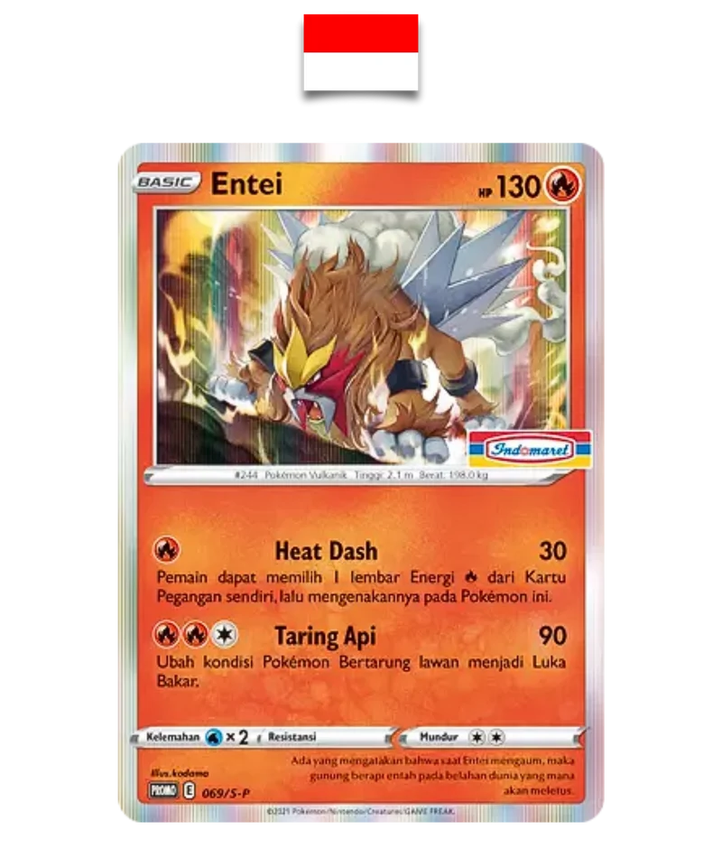 Carte Pokémon – Entei 069/S-P Promo Indomaret – Indonésien