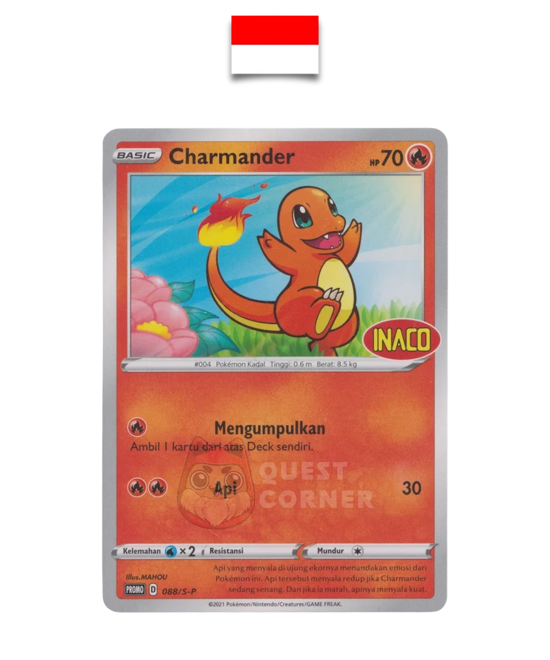 Carte Pokémon – Salamèche 088/S-P – Promo Stamp – INACO – Indonésien