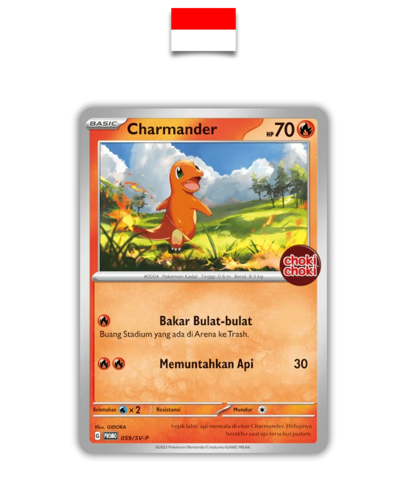 Carte Pokémon – Salamèche 059/SV-P Promo Choki Choki – Indonésien