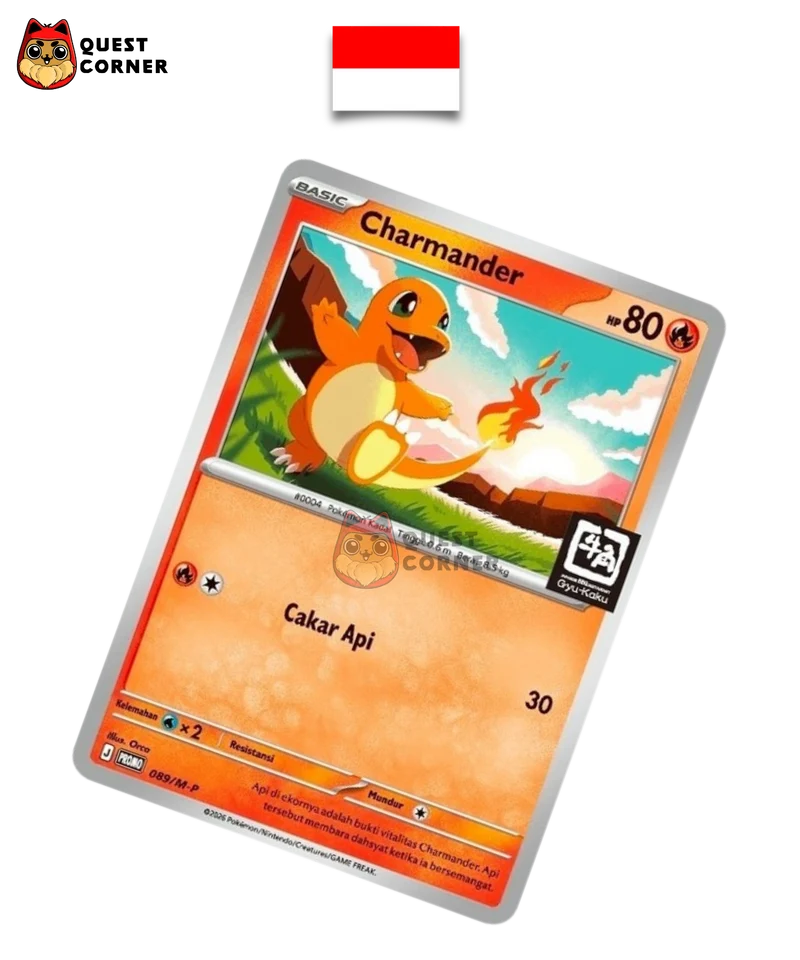 Carte Pokémon - Salamèche 089/M-P - Promo Gyu-Kaku - Indonésien