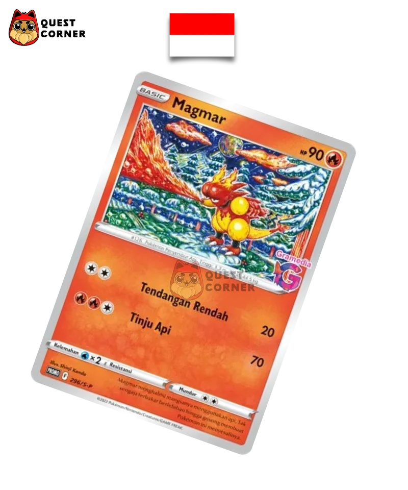Carte Pokémon – Magmar 296/S-P – Promo Gramedia – Indonésien