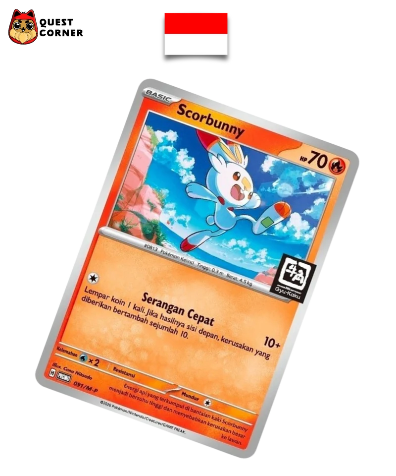 Carte Pokémon - Flambino 091/M-P - Promo Gyu-Kaku - Indonésien