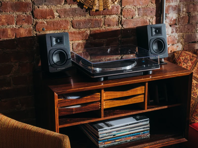audio-technica AT-SP3X - Enceintes d'étagère amplifiée 30Watts filaire ou Bluetooth
