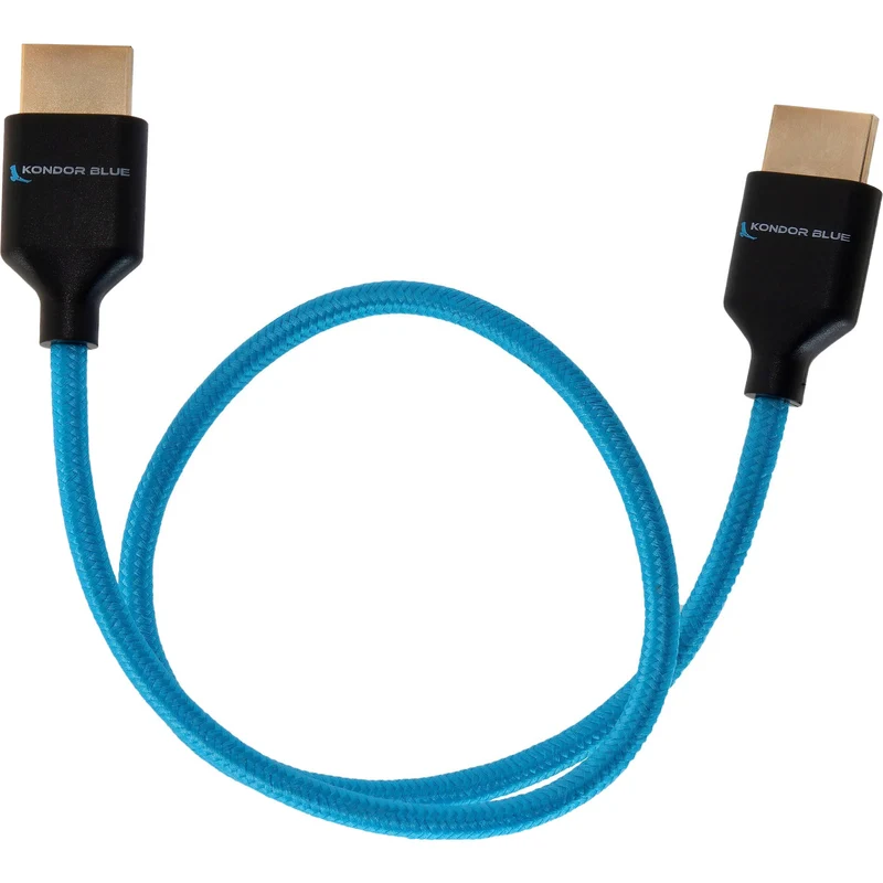 Kondor Blue 8K HDMI 2.1 17" Braided Cable for on Camera Monitors (Kondor Blue)