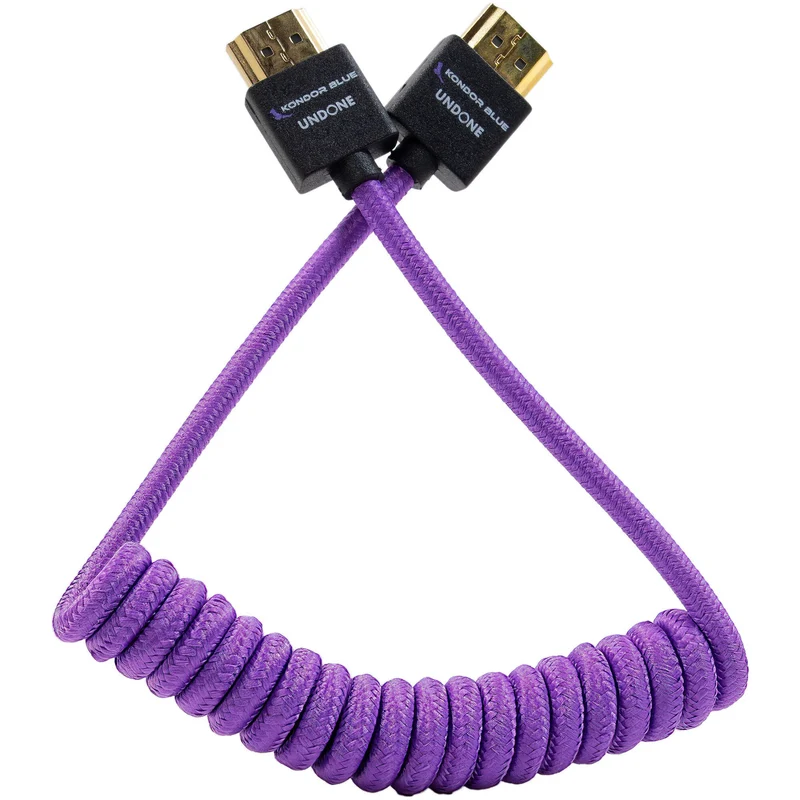 Kondor Blue Gerald Undone MK2 Full HDMI Cable 12"-24" Coiled (Purple)