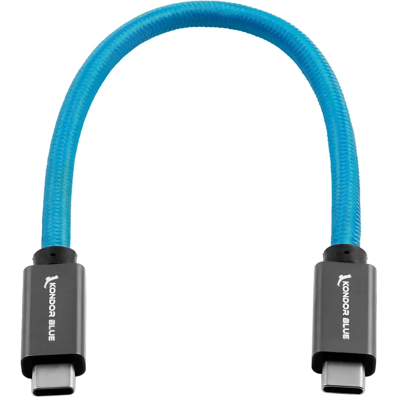 Kondor Blue USB C to USB C High Speed Cable for SSD Recording (8.5")