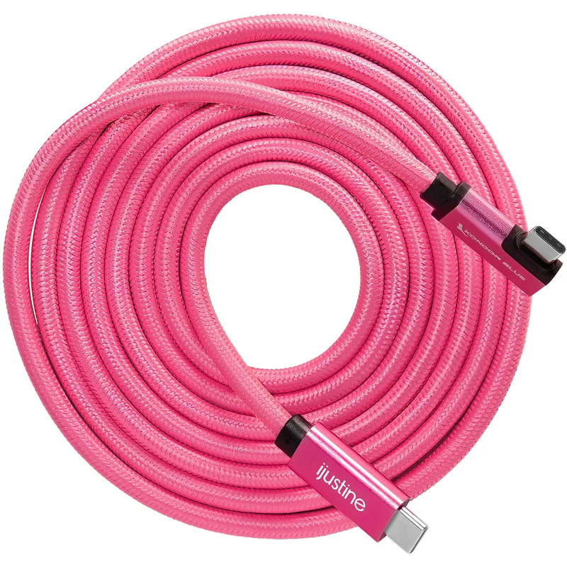 Kondor Blue iJustine Pink USB C 3.1 Data and Charging Cable 10Gb/s Data Speed & 100W Power Delivery (6 FT)