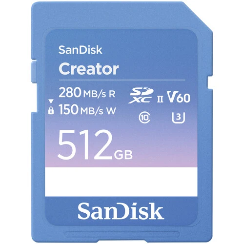 SanDisk 512GB Creator Series UHS-II SDXC Memory Card