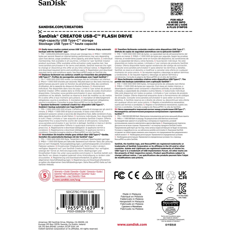 SanDisk 1TB Creator Series USB-C Flash Drive