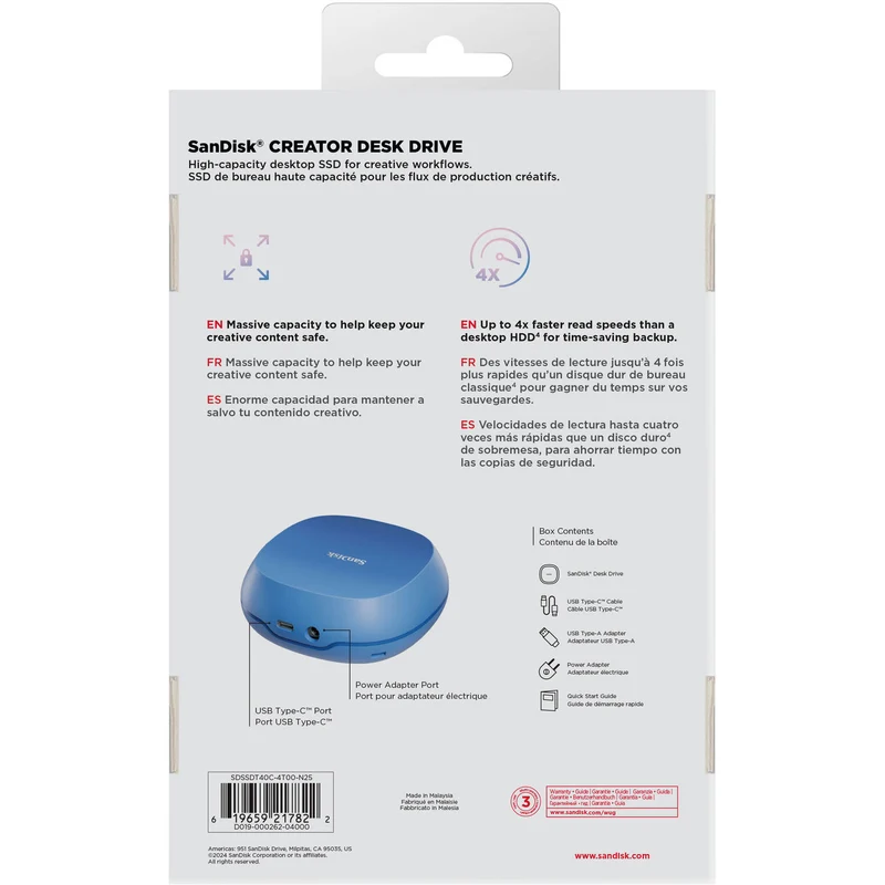 SanDisk 4TB Creator Series USB 3.2 Gen 2 Desk Drive