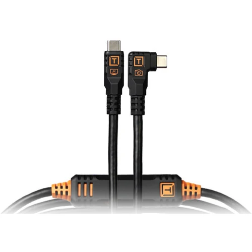 Tether Tools TetherPro Optima USB-C Cable (15', Non-Reflective Black, Right-Angle)