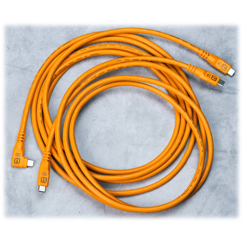 Tether Tools TetherPro Optima USB-C Cable (10', High-Visibility Orange)