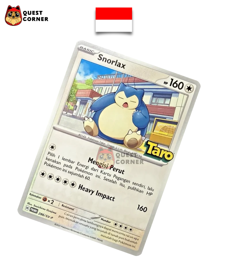 Carte Pokémon – Ronflex 286/SV-P – Promo Taro – Indonésien