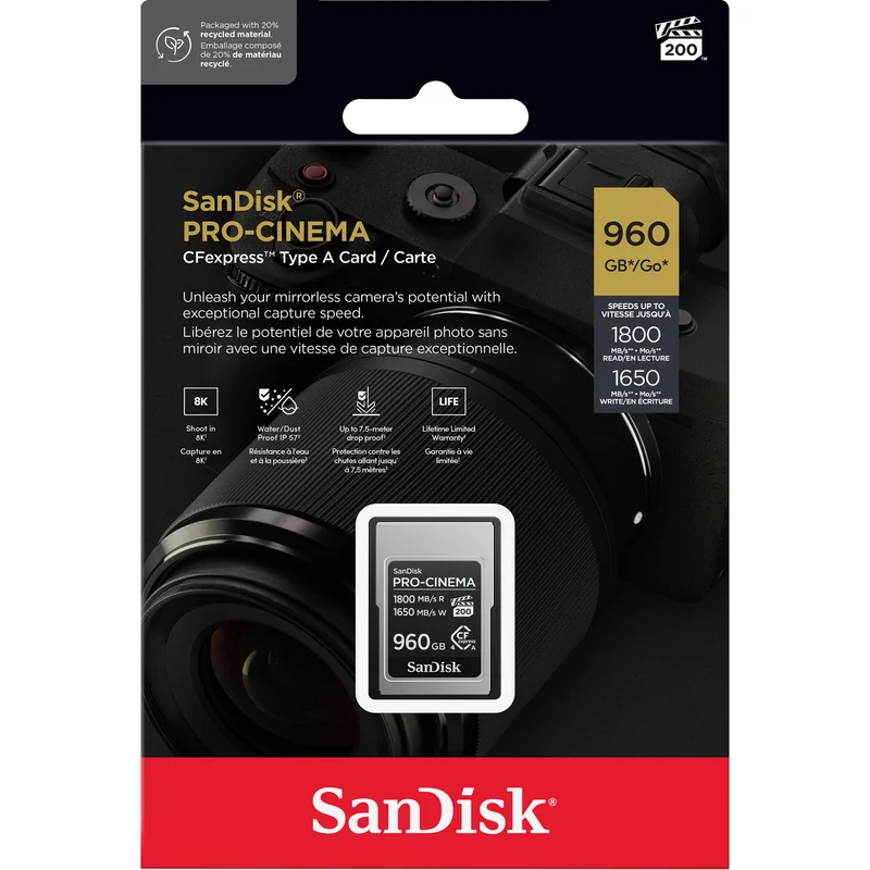 SanDisk 960GB PRO-CINEMA CFexpress Type A Memory Card