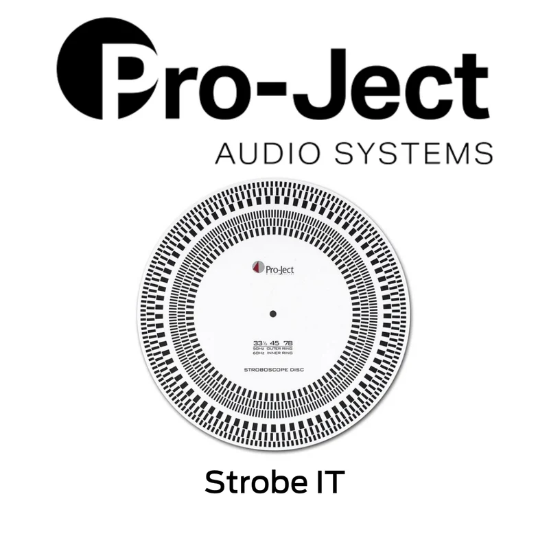 Pro-Ject Strobe It - Disque stroboscopique montrant des tirets disposés circulaires