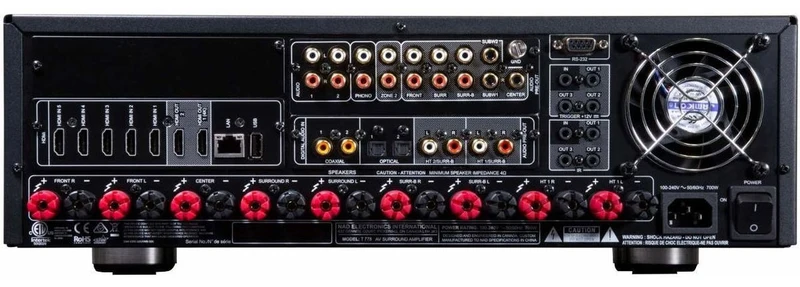 NAD T778 | Récepteur cinéma maison 9.2 canaux, 140Watts, Dirac Live et BluOS