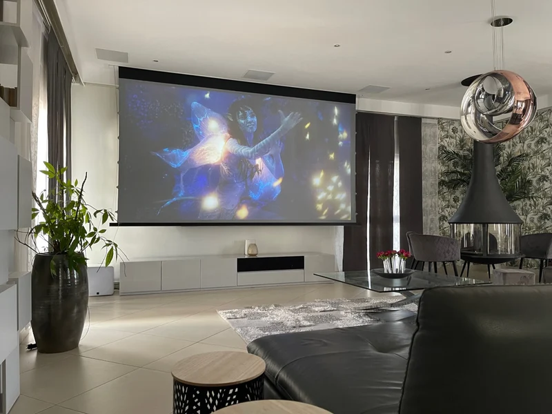AV Concept Products CeilingScreen Tensioned X (BlackDrop 10cm) - Infinity+ (Toile à l'avant du carter)