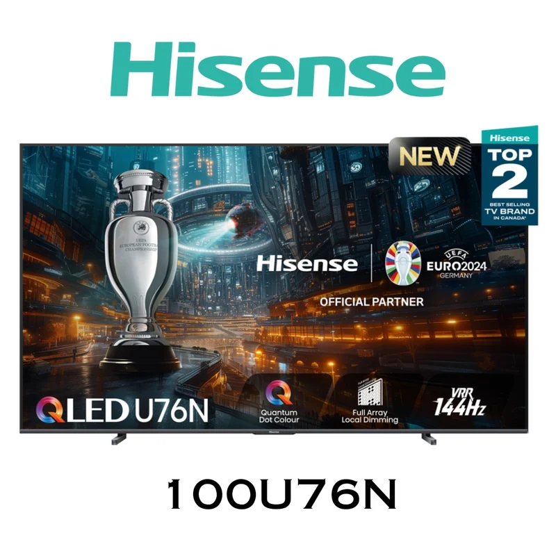Hisense 100U76N - Téléviseur Google 100'', 144Hz, Matrice complète