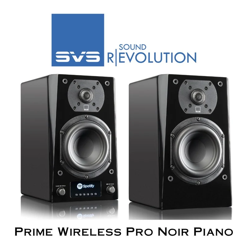 SVS Prime Wireless Pro - Enceintes d'étagère amplifiées 200Watts (Piano Gloss Noir/Blanc)