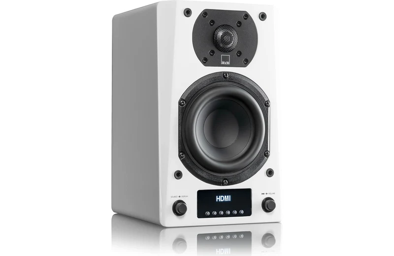 SVS Prime Wireless Pro - Enceintes d'étagère amplifiées 200Watts (Piano Gloss Noir/Blanc)