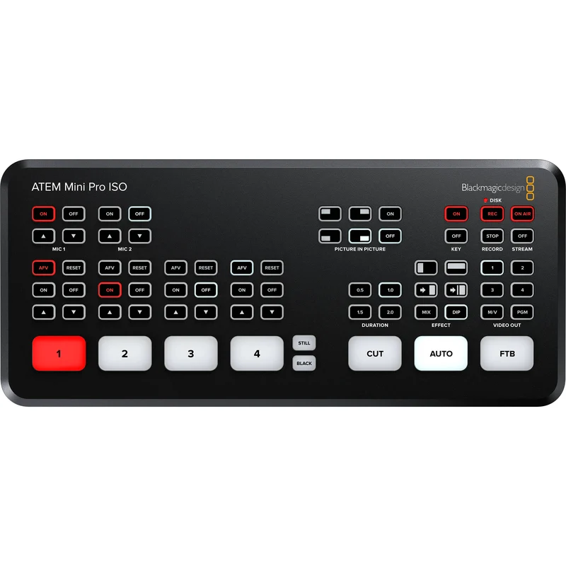 Blackmagic Design ATEM Mini Pro ISO Production Switcher with 5-Stream Engine