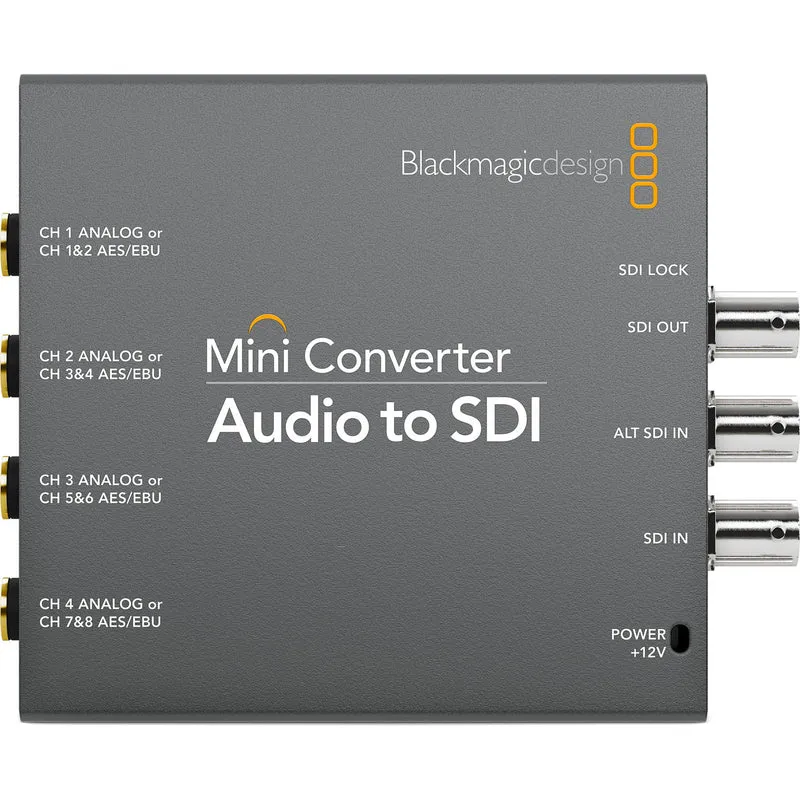 Blackmagic Design Mini Converter - Audio to SDI with 12V Power Supply