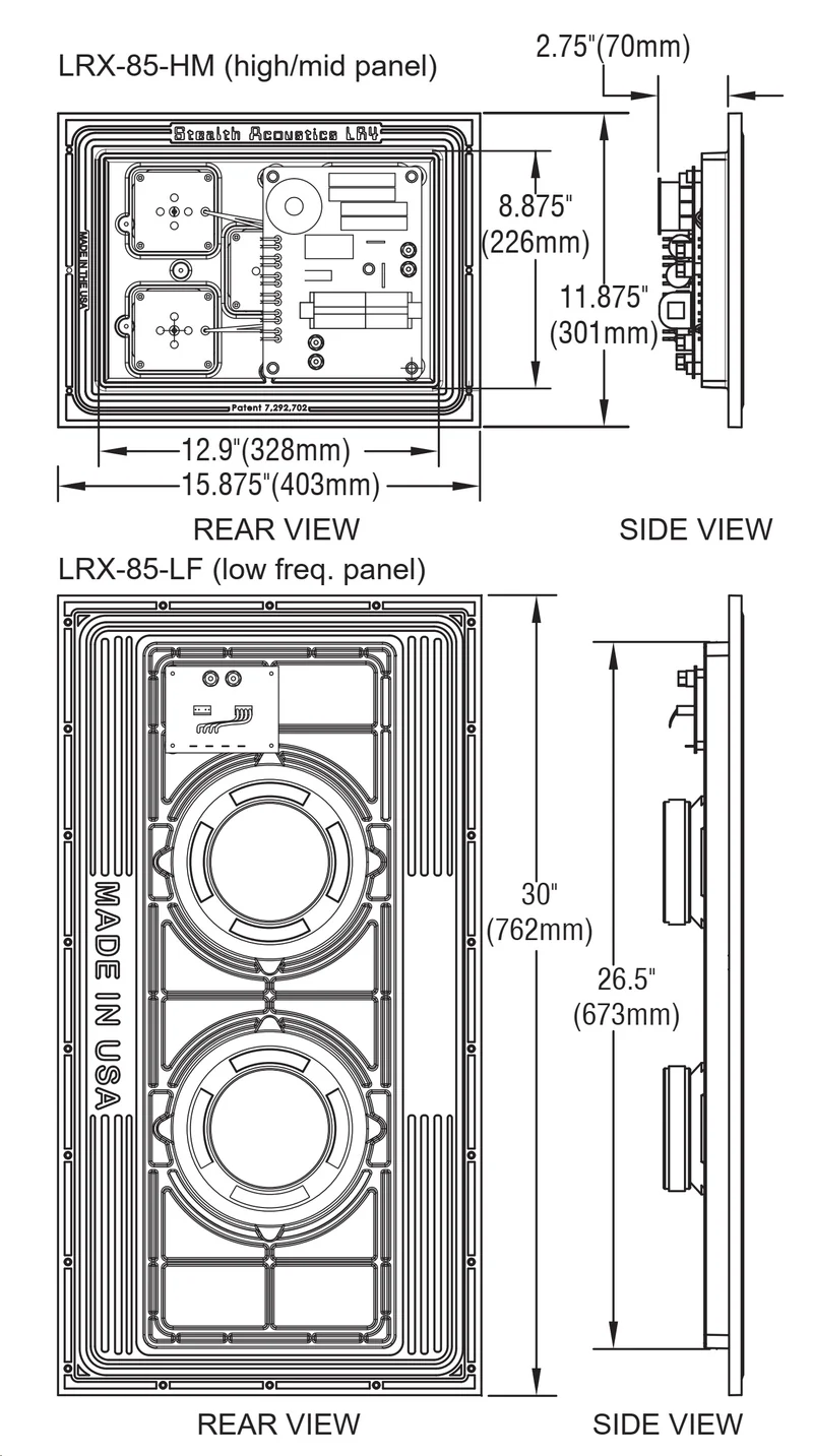 STEALTH ACOUSTICS LRX-85 - Enceinte murale invisible 3 voies (Unité)