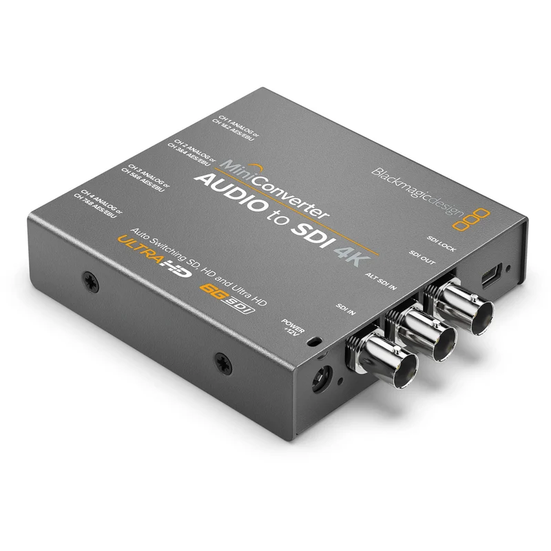Blackmagic Design Mini Converter - Audio to SDI 4K with 12V Power Supply