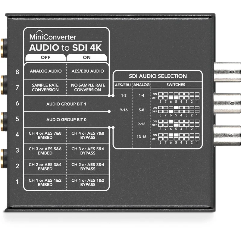 Blackmagic Design Mini Converter - Audio to SDI 4K with 12V Power Supply