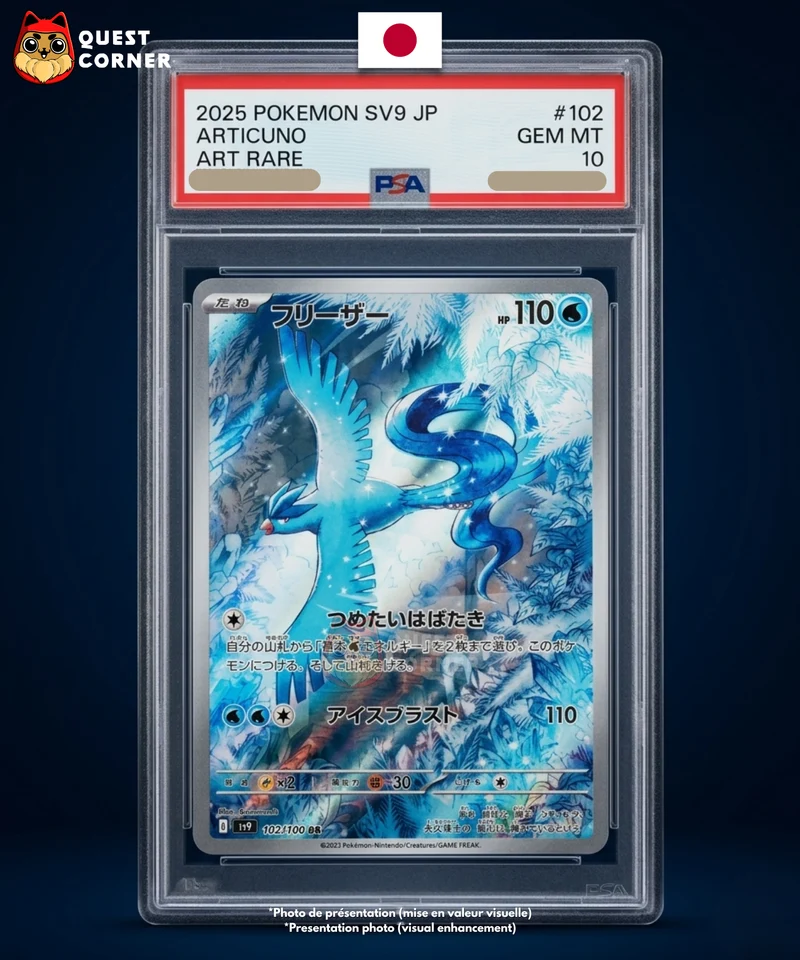 Carte gradée Pokémon – Artikodin 102/100 – AR – SV9 Battle Partners – PSA 10 – Japonais