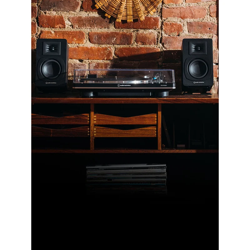 Audio-Technica AT-SP3X 2-Way Active Wireless Bookshelf Speakers (Black)
