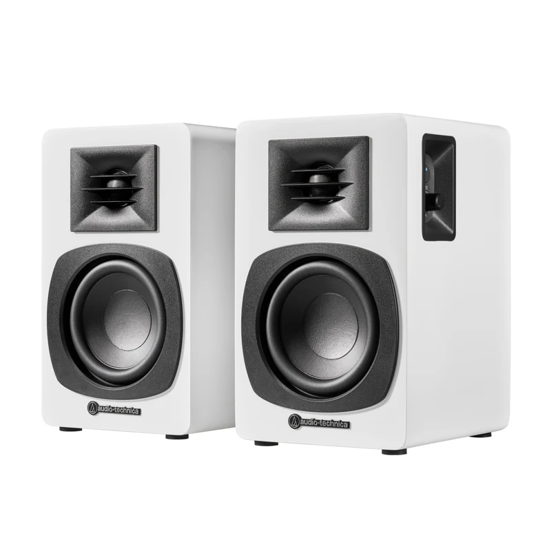 Audio-Technica AT-SP3X 2-Way Active Wireless Bookshelf Speakers (White)