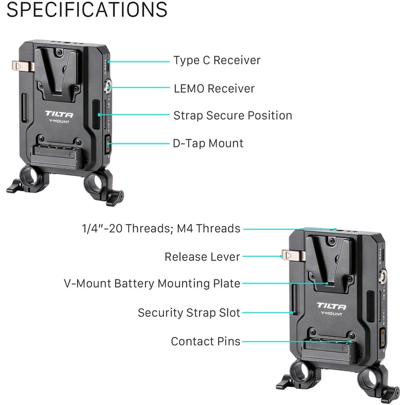 Tilta Mini PD V-Mount Battery Plate (Black)