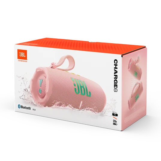 JBL Charge 6 Portable Bluetooth Speaker (Pink)