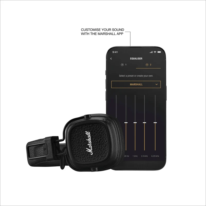 Marshall Major V On-Ear Wireless Bluetooth Headphones (Black)