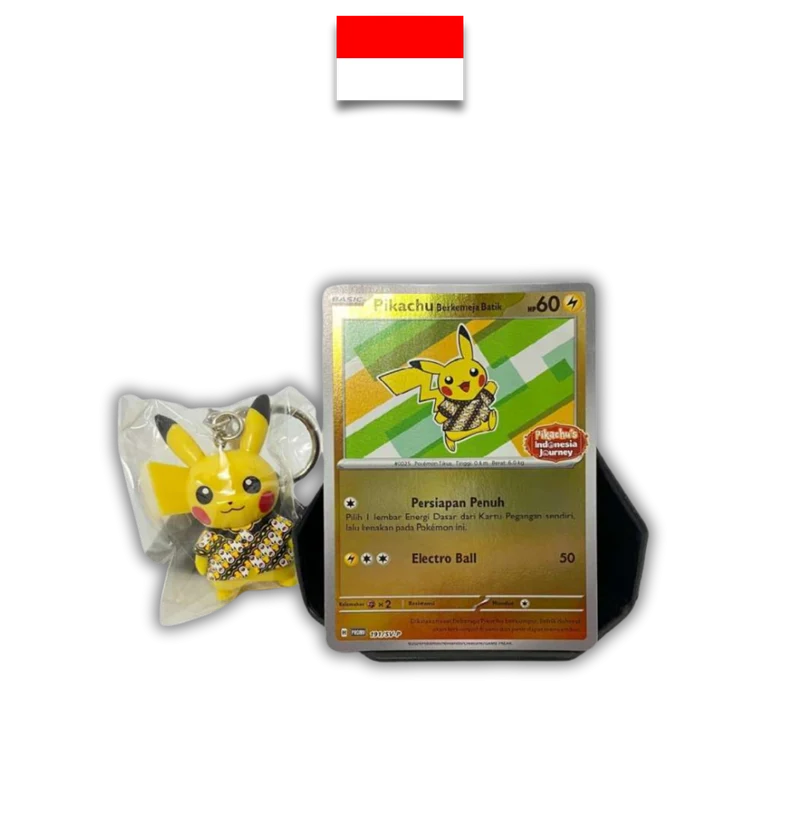 Coffret Pokémon - Set Pikachu Berkemeja Batik – Gantungan Kunci - Indonésien