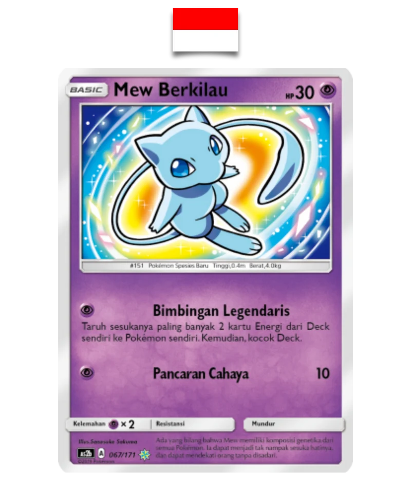 Carte Pokémon – Mew Brillant 067/171 – Shining Legends – Indonésien