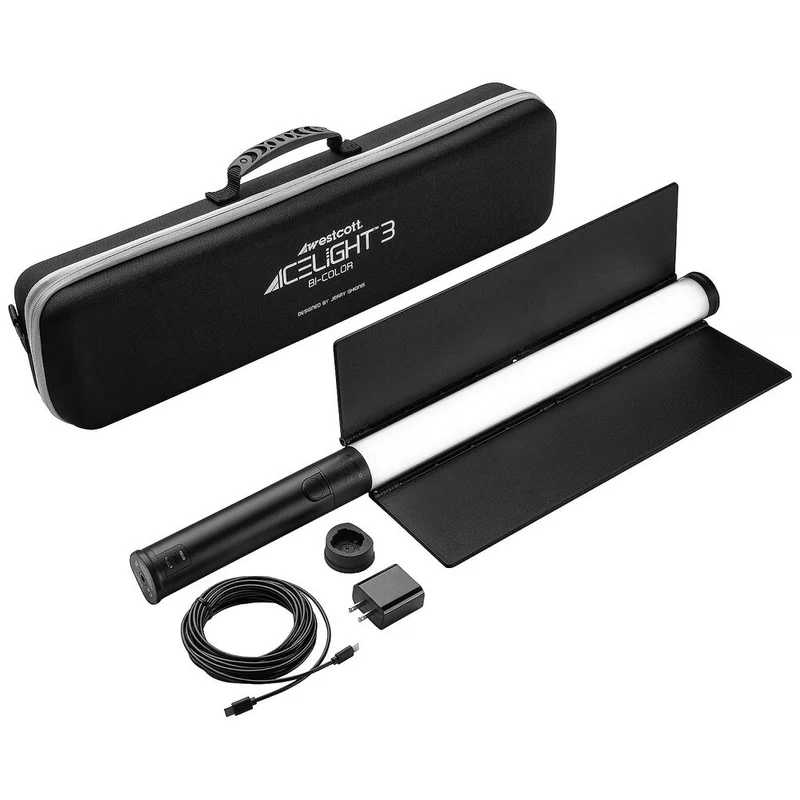 Westcott Ice Light 3 Bi-Color LED Tube Light (1.5', Battery Grip & Barndoors Kit)