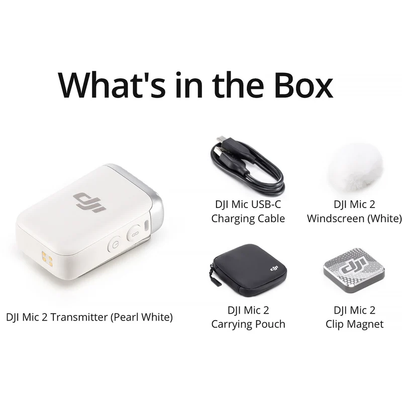 DJI MM Mic 2 1TX Transmitter Platinum WHT
