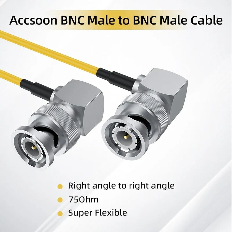 Accsoon Right Angle SDI to Right Angle SDI cable - Yellow